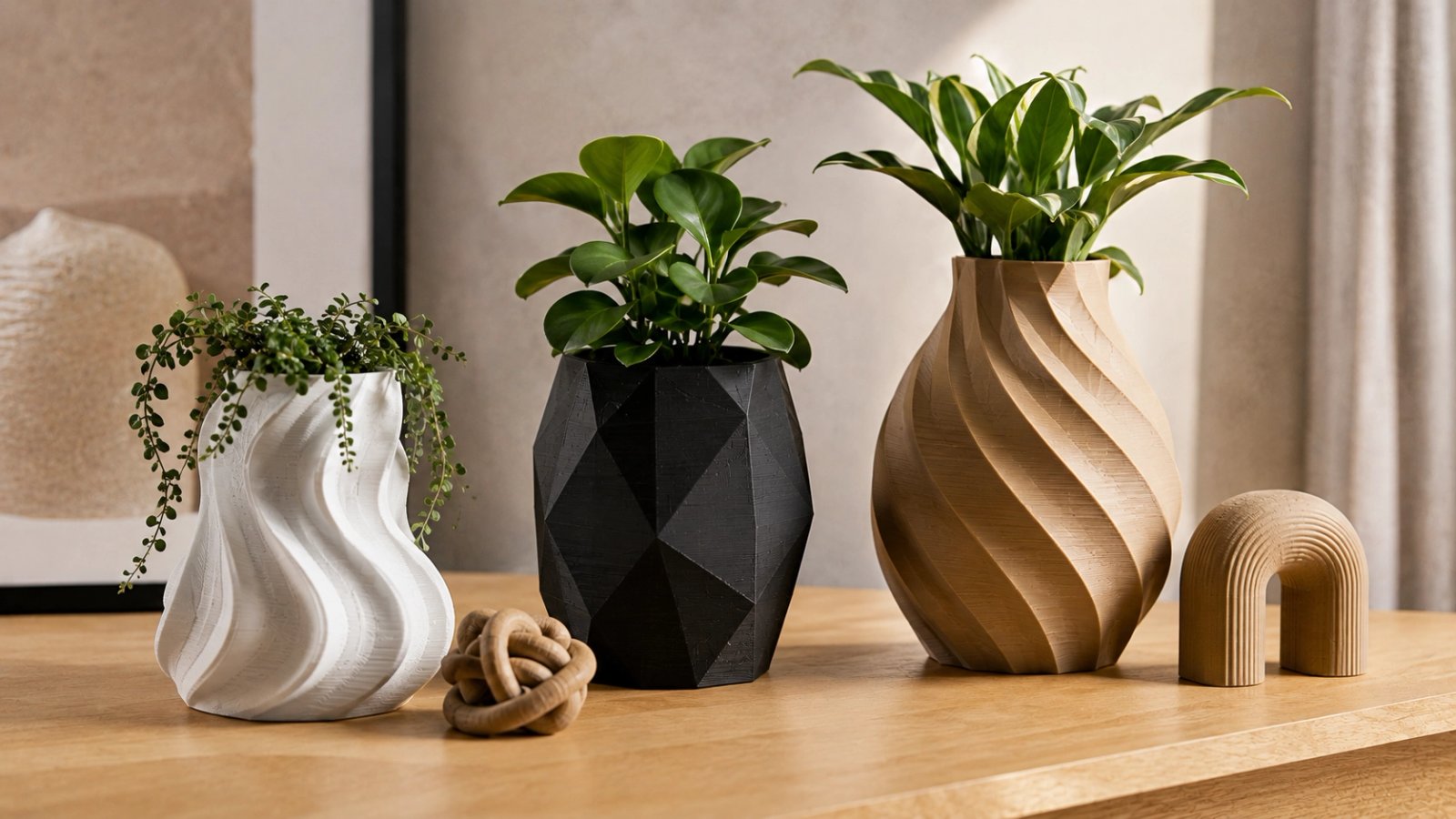 Vasos e objetos decorativos impressos em 3D