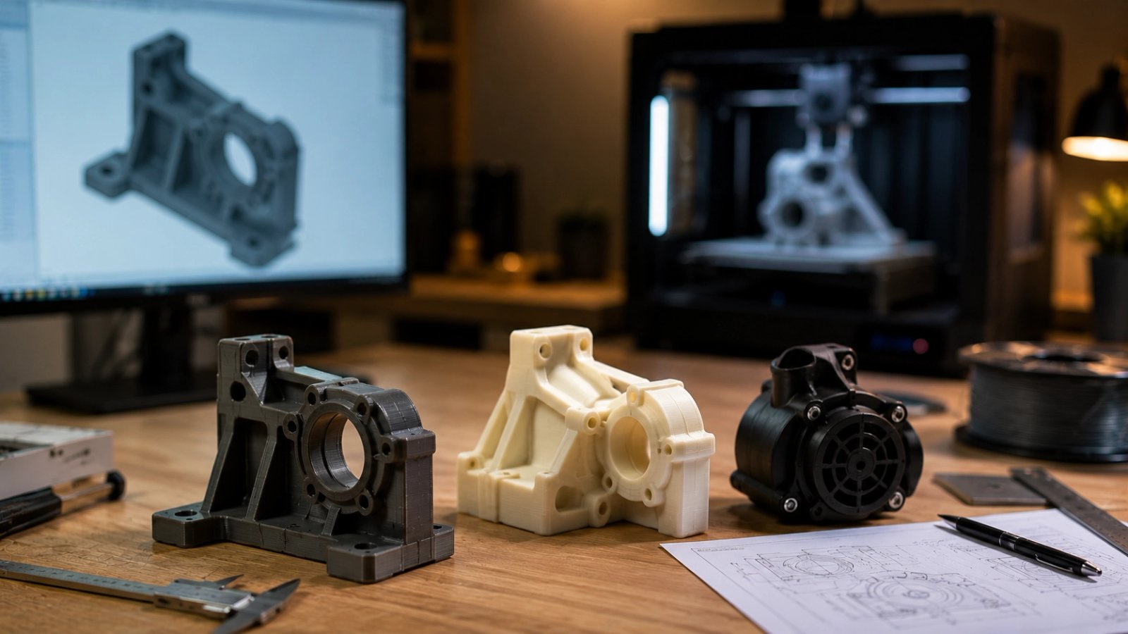 Projetos personalizados e peças funcionais impressas em 3D